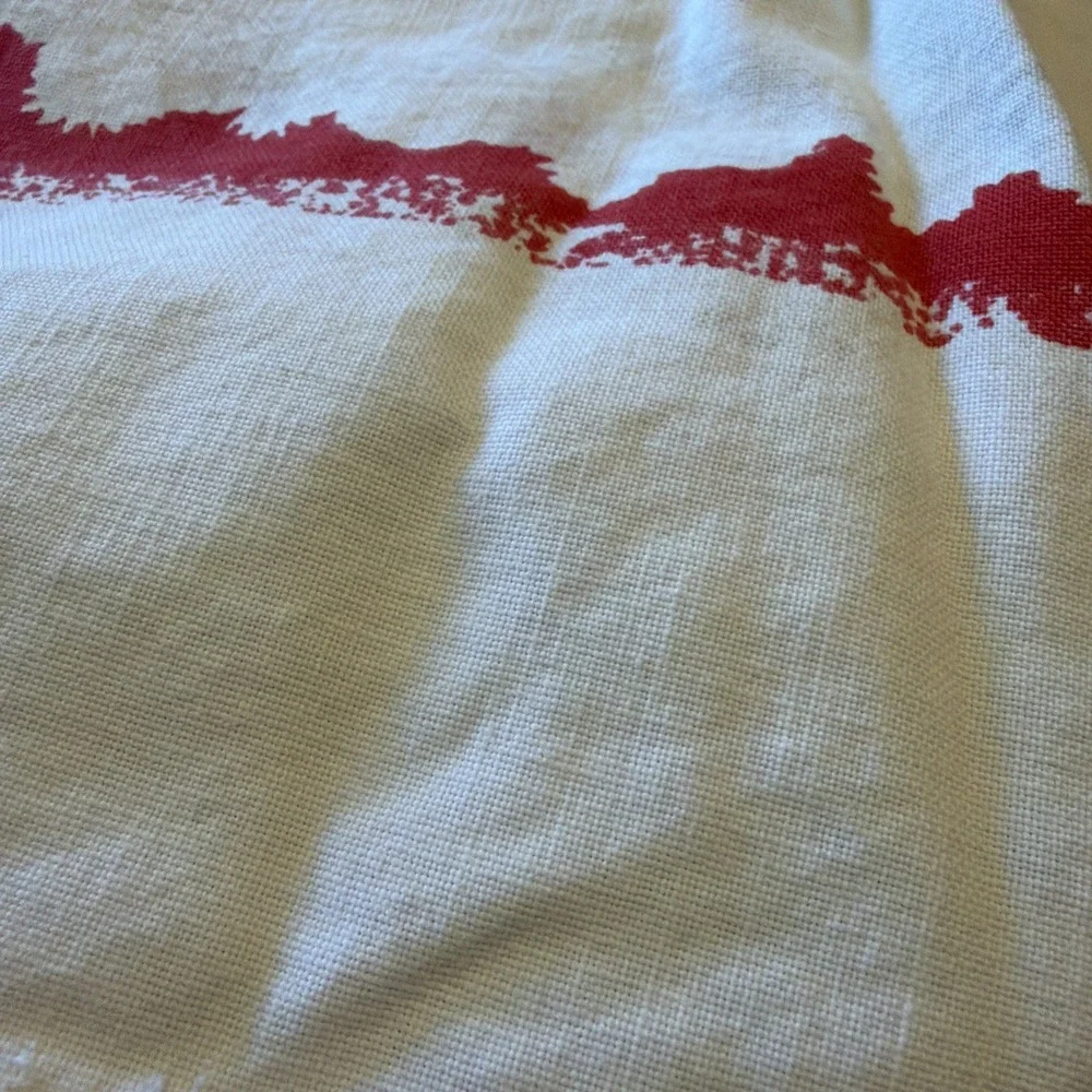 Vtg Mid-Century Modern Christmas Tablecloth Wreath Candles Holly 64